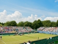 LIVERPOOL, ENGLAND - Tuesday, June 16, 2009: Laura Robson (GBR) plays an exhibition match against Eugenie Bouchard (CAN) in front of 3,000 school children during a kids days at the Tradition ICAP Liverpool International Tennis Tournament 2009 at Calderstones Park. (Pic by David Rawcliffe/Propaganda)
