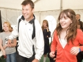 LIVERPOOL, ENGLAND - Wednesday, June 17, 2009: Barry Cowan plays on a dance mat with school children from Widnes and Runcorn at the MCC Centre during Day One of the Tradition ICAP Liverpool International Tennis Tournament 2009 at Calderstones Park. (Pic by David Rawcliffe/Propaganda)